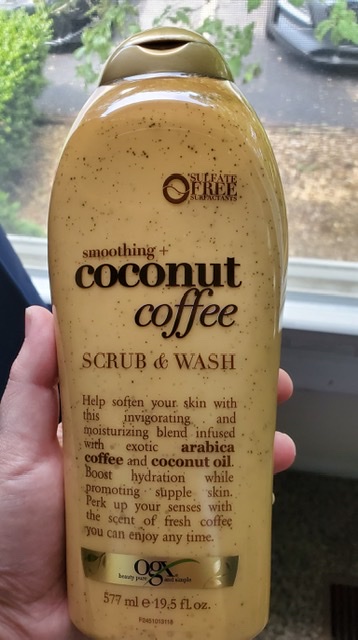 Coffee and coconut body wash and scrub, men’s personal care